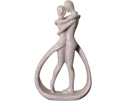 Standbeeld Paar - Kus Sculptuur Liefde - Romantische Sfeer Creëren - Delicaat Hars Vakmanschap