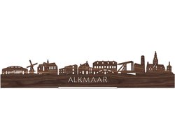 Standing Skyline Alkmaar Notenhout - 40 cm - Woon decoratie om neer te zetten en om op te hangen - Meer steden beschikbaar - Cadeau voor hem - Cadeau voor haar - Jubileum - Verjaardag - Housewarming - Aandenken aan stad - WoodWideCities
