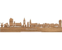 Standing Skyline Almelo Eikenhout - 40 cm - Woon decoratie om neer te zetten en om op te hangen - Meer steden beschikbaar - Cadeau voor hem - Cadeau voor haar - Jubileum - Verjaardag - Housewarming - Aandenken aan stad - WoodWideCities