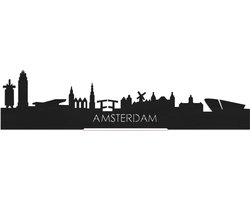 Standing Skyline Amsterdam Zwart hout  - 40 cm - Woondecoratie design - Decoratie om neer te zetten