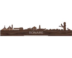 Standing Skyline Bonaire Notenhout - 40 cm - Woon decoratie om neer te zetten en om op te hangen - Meer steden beschikbaar - Cadeau voor hem - Cadeau voor haar - Jubileum - Verjaardag - Housewarming - Aandenken aan stad - WoodWideCities
