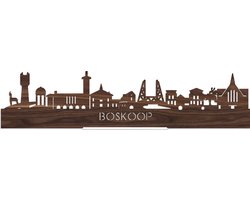 Standing Skyline Boskoop Notenhout - 40 cm - Woon decoratie om neer te zetten en om op te hangen - Meer steden beschikbaar - Cadeau voor hem - Cadeau voor haar - Jubileum - Verjaardag - Housewarming - Aandenken aan stad - WoodWideCities