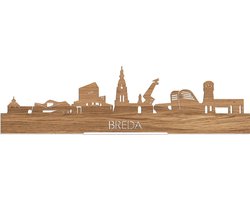 Standing Skyline Breda Eikenhout - 40 cm - Woon decoratie om neer te zetten en om op te hangen - Meer steden beschikbaar - Cadeau voor hem - Cadeau voor haar - Jubileum - Verjaardag - Housewarming - Aandenken aan stad - WoodWideCities