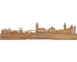 Standing Skyline Dalfsen Eikenhout - 40 cm - Woon decoratie om neer te zetten en om op te hangen - Meer steden beschikbaar - Cadeau voor hem - Cadeau voor haar - Jubileum - Verjaardag - Housewarming - Aandenken aan stad - WoodWideCities