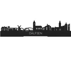 Standing Skyline Dalfsen Zwart hout - 40 cm - Woon decoratie om neer te zetten en om op te hangen - Meer steden beschikbaar - Cadeau voor hem - Cadeau voor haar - Jubileum - Verjaardag - Housewarming - Aandenken aan stad - WoodWideCities