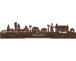 Standing Skyline Delden Notenhout - 40 cm - Woon decoratie om neer te zetten en om op te hangen - Meer steden beschikbaar - Cadeau voor hem - Cadeau voor haar - Jubileum - Verjaardag - Housewarming - Aandenken aan stad - WoodWideCities