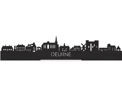 Standing Skyline Deurne Zwart hout - 60 cm - Woondecoratie design - Decoratie om neer te zetten en om op te hangen - Meer steden beschikbaar - Cadeau voor hem - Cadeau voor haar - Jubileum - Verjaardag - Housewarming - Interieur - WoodWideCities