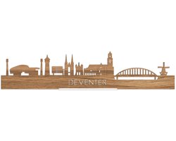 Standing Skyline Deventer Eikenhout - 60 cm - Woondecoratie design - Decoratie om neer te zetten en om op te hangen - Meer steden beschikbaar - Cadeau voor hem - Cadeau voor haar - Jubileum - Verjaardag - Housewarming - Interieur - WoodWideCities