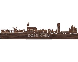 Standing Skyline Doetinchem Notenhout - 60 cm - Woondecoratie design - Decoratie om neer te zetten en om op te hangen - Meer steden beschikbaar - Cadeau voor hem - Cadeau voor haar - Jubileum - Verjaardag - Housewarming - Interieur - WoodWideCities