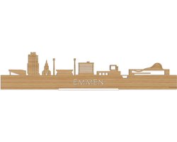 Standing Skyline Emmen Bamboe hout - 60 cm - Woondecoratie design - Decoratie om neer te zetten en om op te hangen - Meer steden beschikbaar - Cadeau voor hem - Cadeau voor haar - Jubileum - Verjaardag - Housewarming - Interieur - WoodWideCities