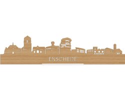 Standing Skyline Enschede Bamboe hout - 40 cm - Woon decoratie om neer te zetten en om op te hangen - Meer steden beschikbaar - Cadeau voor hem - Cadeau voor haar - Jubileum - Verjaardag - Housewarming - Aandenken aan stad - WoodWideCities
