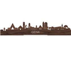 Standing Skyline Genk Notenhout - 40 cm - Woon decoratie om neer te zetten en om op te hangen - Meer steden beschikbaar - Cadeau voor hem - Cadeau voor haar - Jubileum - Verjaardag - Housewarming - Aandenken aan stad - WoodWideCities
