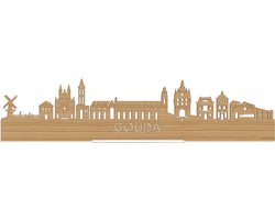 Standing Skyline Gouda Bamboe hout - 40 cm - Woon decoratie om neer te zetten en om op te hangen - Meer steden beschikbaar - Cadeau voor hem - Cadeau voor haar - Jubileum - Verjaardag - Housewarming - Aandenken aan stad - WoodWideCities