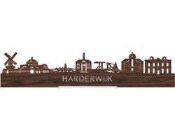 Standing Skyline Harderwijk Notenhout - 40 cm - Woon decoratie om neer te zetten en om op te hangen - Meer steden beschikbaar - Cadeau voor hem - Cadeau voor haar - Jubileum - Verjaardag - Housewarming - Aandenken aan stad - WoodWideCities