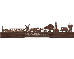 Standing Skyline Hilvarenbeek Notenhout - 40 cm - Woon decoratie om neer te zetten en om op te hangen - Meer steden beschikbaar - Cadeau voor hem - Cadeau voor haar - Jubileum - Verjaardag - Housewarming - Aandenken aan stad - WoodWideCities