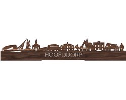 Standing Skyline Hoofddorp Notenhout - 60 cm - Woondecoratie design - Decoratie om neer te zetten en om op te hangen - Meer steden beschikbaar - Cadeau voor hem - Cadeau voor haar - Jubileum - Verjaardag - Housewarming - Interieur - WoodWideCities