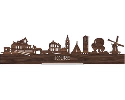 Standing Skyline Joure Notenhout - 60 cm - Woondecoratie design - Decoratie om neer te zetten en om op te hangen - Meer steden beschikbaar - Cadeau voor hem - Cadeau voor haar - Jubileum - Verjaardag - Housewarming - Interieur - WoodWideCities