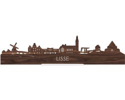 Standing Skyline Lisse Notenhout - 60 cm - Woondecoratie design - Decoratie om neer te zetten en om op te hangen - Meer steden beschikbaar - Cadeau voor hem - Cadeau voor haar - Jubileum - Verjaardag - Housewarming - Interieur - WoodWideCities