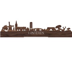 Standing Skyline Lunteren Notenhout - 40 cm - Woon decoratie om neer te zetten en om op te hangen - Meer steden beschikbaar - Cadeau voor hem - Cadeau voor haar - Jubileum - Verjaardag - Housewarming - Aandenken aan stad - WoodWideCities