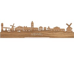 Standing Skyline Meppel Eikenhout - 60 cm - Woondecoratie design - Decoratie om neer te zetten en om op te hangen - Meer steden beschikbaar - Cadeau voor hem - Cadeau voor haar - Jubileum - Verjaardag - Housewarming - Interieur - WoodWideCities