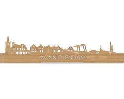 Standing Skyline Monnickendam Bamboe hout - 60 cm - Woondecoratie design - Decoratie om neer te zetten en om op te hangen - Meer steden beschikbaar - Cadeau voor hem - Cadeau voor haar - Jubileum - Verjaardag - Housewarming - Interieur -