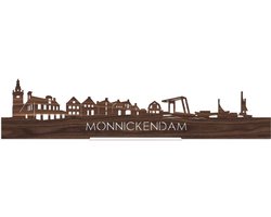 Standing Skyline Monnickendam Notenhout - 60 cm - Woondecoratie design - Decoratie om neer te zetten en om op te hangen - Meer steden beschikbaar - Cadeau voor hem - Cadeau voor haar - Jubileum - Verjaardag - Housewarming - Interieur -