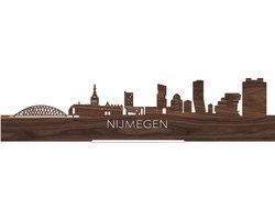 Standing Skyline Nijmegen Notenhout - 40 cm - Woon decoratie om neer te zetten en om op te hangen - Meer steden beschikbaar - Cadeau voor hem - Cadeau voor haar - Jubileum - Verjaardag - Housewarming - Aandenken aan stad - WoodWideCities