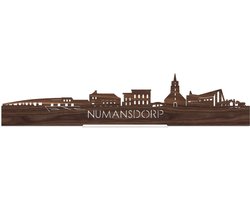 Standing Skyline Numansdorp Notenhout - 60 cm - Woondecoratie design - Decoratie om neer te zetten en om op te hangen - Meer steden beschikbaar - Cadeau voor hem - Cadeau voor haar - Jubileum - Verjaardag - Housewarming - Interieur - WoodWideCities