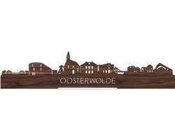 Standing Skyline Oosterwolde Notenhout - 40 cm - Woon decoratie om neer te zetten en om op te hangen - Meer steden beschikbaar - Cadeau voor hem - Cadeau voor haar - Jubileum - Verjaardag - Housewarming - Aandenken aan stad - WoodWideCities