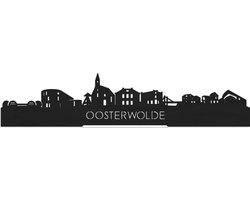 Standing Skyline Oosterwolde Zwart hout - 40 cm - Woon decoratie om neer te zetten en om op te hangen - Meer steden beschikbaar - Cadeau voor hem - Cadeau voor haar - Jubileum - Verjaardag - Housewarming - Aandenken aan stad - WoodWideCities