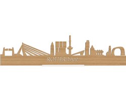 Standing Skyline Rotterdam Bamboe hout - 40 cm - Woon decoratie om neer te zetten en om op te hangen - Meer steden beschikbaar - Cadeau voor hem - Cadeau voor haar - Jubileum - Verjaardag - Housewarming - Aandenken aan stad - WoodWideCities