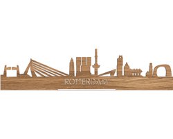 Standing Skyline Rotterdam Eikenhout - 40 cm - Woon decoratie om neer te zetten en om op te hangen - Meer steden beschikbaar - Cadeau voor hem - Cadeau voor haar - Jubileum - Verjaardag - Housewarming - Aandenken aan stad - WoodWideCities