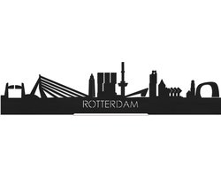 Standing Skyline Rotterdam Zwart hout  - 40 cm - Woondecoratie design - Decoratie om neer te zetten