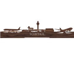 Standing Skyline Schiphol Notenhout - 40 cm - Woon decoratie om neer te zetten en om op te hangen - Meer steden beschikbaar - Cadeau voor hem - Cadeau voor haar - Jubileum - Verjaardag - Housewarming - Aandenken aan stad - WoodWideCities