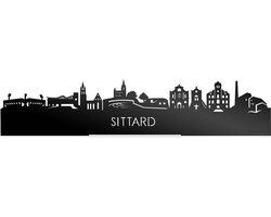Standing Skyline Sittard Zwart Glanzend - 60 cm - Woondecoratie design - Decoratie om neer te zetten en om op te hangen - Meer steden beschikbaar - Cadeau voor hem - Cadeau voor haar - Jubileum - Verjaardag - Housewarming - Interieur -