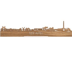 Standing Skyline Ter Apel Eikenhout - 40 cm - Woon decoratie om neer te zetten en om op te hangen - Meer steden beschikbaar - Cadeau voor hem - Cadeau voor haar - Jubileum - Verjaardag - Housewarming - Aandenken aan stad - WoodWideCities