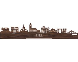 Standing Skyline Tiel Notenhout - 40 cm - Woon decoratie om neer te zetten en om op te hangen - Meer steden beschikbaar - Cadeau voor hem - Cadeau voor haar - Jubileum - Verjaardag - Housewarming - Aandenken aan stad - WoodWideCities