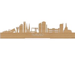 Standing Skyline Tilburg Bamboe hout - 40 cm - Woon decoratie om neer te zetten en om op te hangen - Meer steden beschikbaar - Cadeau voor hem - Cadeau voor haar - Jubileum - Verjaardag - Housewarming - Aandenken aan stad - WoodWideCities