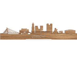 Standing Skyline Utrecht Eikenhout - 40 cm - Woon decoratie om neer te zetten en om op te hangen - Meer steden beschikbaar - Cadeau voor hem - Cadeau voor haar - Jubileum - Verjaardag - Housewarming - Aandenken aan stad - WoodWideCities