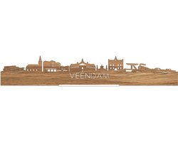 Standing Skyline Veendam Eikenhout - 40 cm - Woon decoratie om neer te zetten en om op te hangen - Meer steden beschikbaar - Cadeau voor hem - Cadeau voor haar - Jubileum - Verjaardag - Housewarming - Aandenken aan stad - WoodWideCities