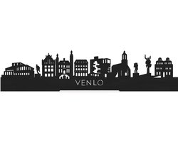 Standing Skyline Venlo Zwart hout - 60 cm - Woondecoratie design - Decoratie om neer te zetten en om op te hangen - Meer steden beschikbaar - Cadeau voor hem - Cadeau voor haar - Jubileum - Verjaardag - Housewarming - Interieur - WoodWideCities