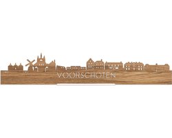 Standing Skyline Voorschoten Eikenhout - 40 cm - Woon decoratie om neer te zetten en om op te hangen - Meer steden beschikbaar - Cadeau voor hem - Cadeau voor haar - Jubileum - Verjaardag - Housewarming - Aandenken aan stad - WoodWideCities