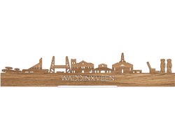 Standing Skyline Waddinxveen Eikenhout - 40 cm - Woon decoratie om neer te zetten en om op te hangen - Meer steden beschikbaar - Cadeau voor hem - Cadeau voor haar - Jubileum - Verjaardag - Housewarming - Aandenken aan stad - WoodWideCities