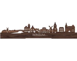Standing Skyline Winsum Notenhout - 40 cm - Woon decoratie om neer te zetten en om op te hangen - Meer steden beschikbaar - Cadeau voor hem - Cadeau voor haar - Jubileum - Verjaardag - Housewarming - Aandenken aan stad - WoodWideCities