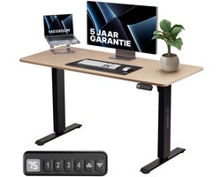 Stane Zit Sta Bureau Elektrisch Verstelbaar - 4 Geheugen Standen - Incl. Kabelgoot - 140 x 80 cm - 5 Jaar Garantie - Grijs Eiken