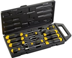 STANLEY 2-65-014 Cushiongrip Schroevendraaierset - 10-delig - inclusief opbergbox