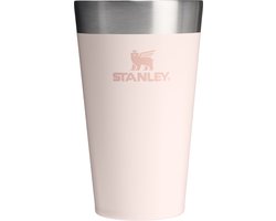 Stanley Adventure Stacking Beer Pint 0.47L - Houdt Bier of Andere Dranken 4 Uur Koud - Stapelbare Camping Beker - Dubbelwandige Isolatie - Vaatwasserbestendig - Rose Quartz White