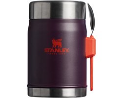 Stanley Classic Legendary Food Jar 0.4L Met Spork - Thermos Lunchbox Houdt 7 Uur Warm, Of Koud - Dubbelwandige Isolatie - Lekvrije Voedselcontainer - BPA-Vrij - Plum