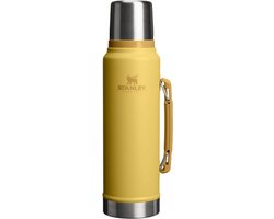 Stanley Classic Legendary Thermosfles 1.1QT (1L) met Handvat (Dijon) – RVS Vacuümfles met Bekerdeksel – Lekvrij – Houdt Drank 24u Warm/Koud – BPA-vrij
