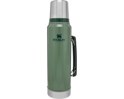 Stanley Classic Legendary Thermosfles 1L - Houdt 24 Uur Warm Of Koud - Lekvrij - Vaatwasserbestendig - BPA-Vrij - Voor Koffie, Thee en Meer - Roestvrijstalen Thermoskan 1 Liter - Hammertone Green